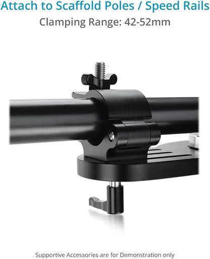 PROAIM Truss/Scaffold Connection Plates – Mitchell Mount. Rigging Adapters for Overhead Shots. for Wall Spreader Rod/Poles/Grids. 360° Swivel Clamps, Robust & Secure - 50kg Payload