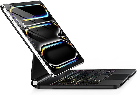 GGQFGTOJ for iPad Pro 13 Inch Case with Keyboard (M4, 2024)，Magic-Style Magnetic – 7 Colors Backlight -Floating Cantilever Stand - Multi-Touch Trackpad Keyboard Case for iPad Pro 13