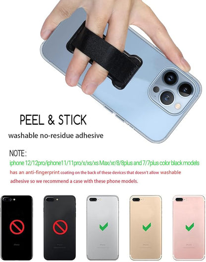 Phone Grip Strap Holder for Hand, Universal Finger Strap Phone Holder, Finger Selfie Grip Compatible with Most Smartphones (Deep Purple) -2PC