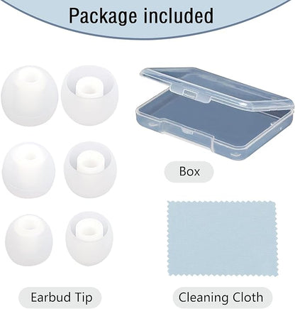 Earbud Replacement Tips Silicone Earbud Tips Ear Tips Fit for in-Ear Headphones (Inner Hole 3.8mm -5.1mm) Earbud Rubber Tips Earbud Covers 9 Pairs