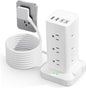 Surge Protector Power Strip, 6FT Flat Plug Extension Cord with 12 AC Outlets, 4 USB Charger(2 USB C Port), 1200 Joules Overload Protection, Desk Charging Station for Home Office, Dorm Room Essentials