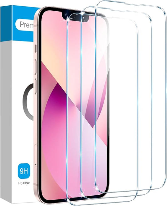 Fotbor for [3 Pack] iPhone 16e/13/13 Pro/14 Screen Protector Glass, 9H Tempered Glass Case Friendly HD Film Accessories iPhone 16e 13 13Pro 14 6.1"