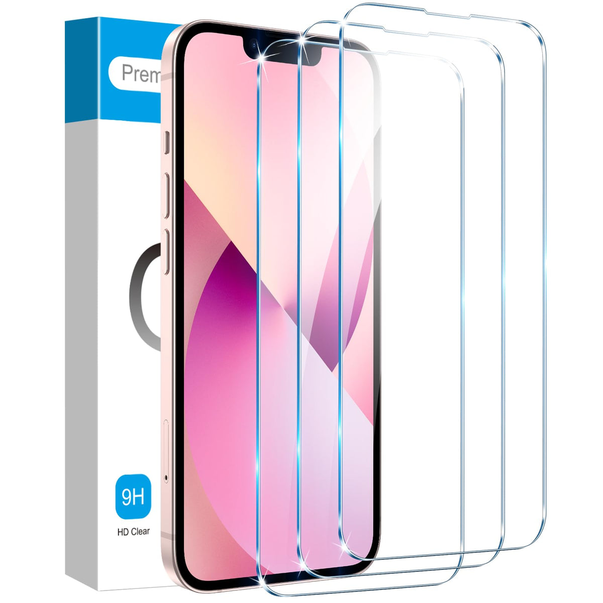 Fotbor [3+3 Pack for iPhone 16 Pro Screen Protector, Anti-Blue Light, [Eye Protection] 9H+ Tempered Glass with Camera Lens Protector