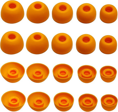 Silicone Earbuds Tips for Powerbeats Pro2 Replacement Ear Tips 10 Pairs XL/L/M/S/XS - Compatible with Beats Studio Buds/Beats Fit Pro/Solo Buds, Orange