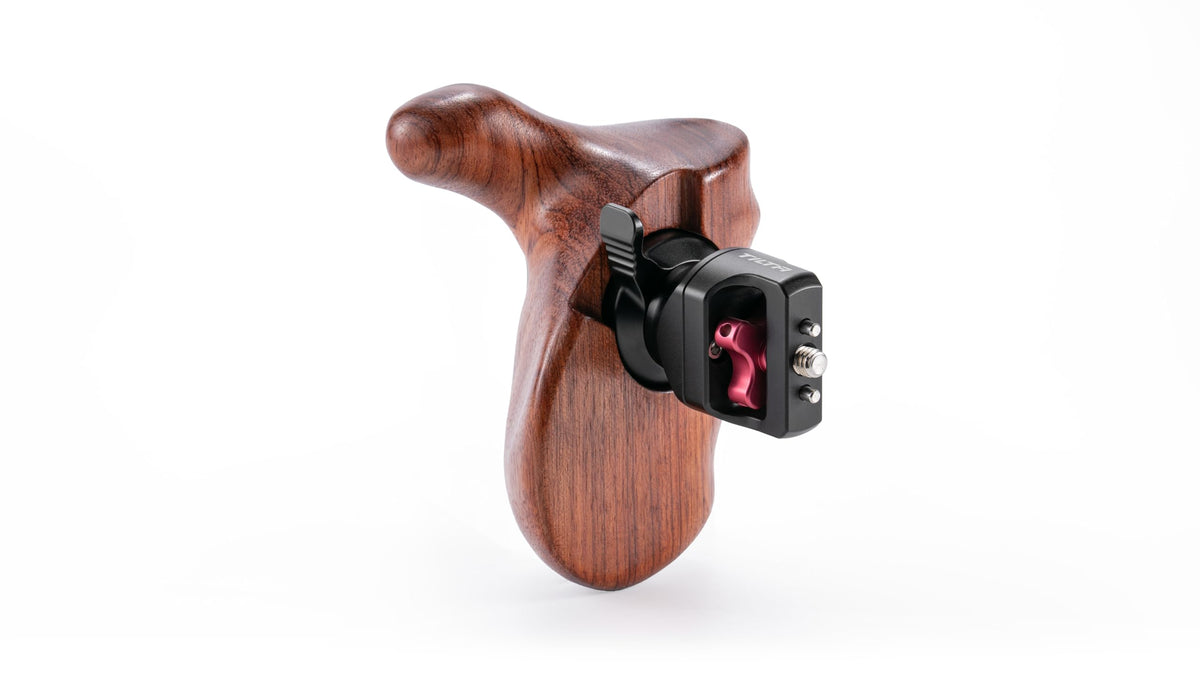 Tilta Advanced Left Side Wooden Handle (NATO Rail - Type VIII) | Black Walnut Wood & Aluminum Alloy Build | Quick Release Button