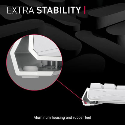 Cherry MX 3.0S Wireless Mechanical Gaming Keyboard. Aluminum Housing Built for Gamers w/MX Brown or Red Switches. RGB Backlit Color Display Over 16m Colors. (White w/MX Red Switches)