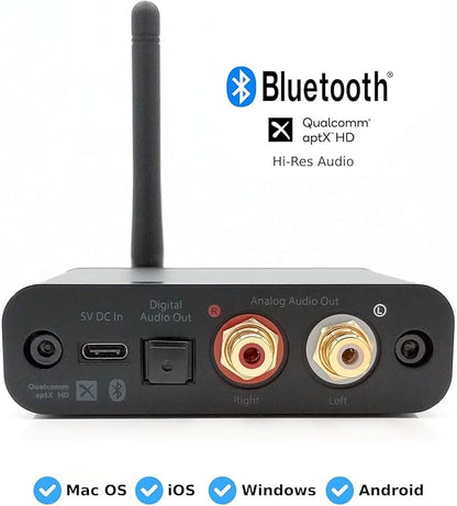 Audioengine B1 5.3 Bluetooth Receiver for Older Classic Stereo Speakers and Sound Systems - Long Range HiFi Adaptive Wireless Up to 32 Bit Audio Music Streamer