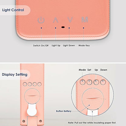 Multifunctional LED Desk Lamp with Wireless Charger,USB Charging Port,Clock,Phone Holder,Desk Lamps for Home Office,Eye-Caring Reading Lamp,Study Lamp for Boys,Girls,Teens,Pink