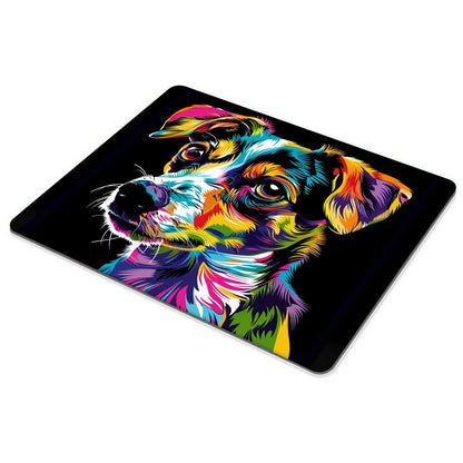 Square Mouse Pad Colorful Dog Portrait-5,Gaming Mouse Pads for Desk,Soft Computer Waterproof Non-Slip Mouse Mat