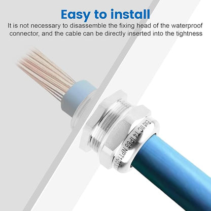 1" NPT Stainless Steel Waterproof Cable Gland, IP68 Waterproof Adjustable Cable Glands, Strain Relief Cord Grip Connectors with Gaskets and Locknut for 18-25mm Cable Diameter