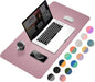 YSAGi Desk Pad, Desk Mat, Dual-Sided Desk Pad, 31.5" x 15.7" Laptop Leather Desk Pad Protector, Desk Blotter for Keyboard and Mouse, Waterproof Desk Writing Pad for Office and Home (Dark Pink+Pink)