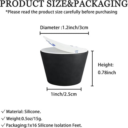1.2" Silicone Non-Skid Speaker Pads-16Pack, Adhesive, for Small Speakers, Turntable, Subwoofer Isolation Feet, Reduced Resonance & Vibration