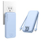 Nusyddy Portable Charger 10000mAh Fast Charging w/Built-in Wall Plug White