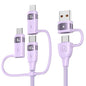 100W USB C Multi Charging Cable, USAMS 4FT 5-in-1 5A Fast Sync Charger Adapter Nylon Braided Type-C Cable for Laptop/Tablet/Phone and More