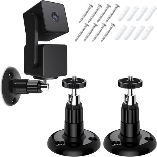 FASTSNAIL Wall Mount Kit for Wyze Cam Pan V3/ Wyze Cam V4/V3 - 2 Pack Black