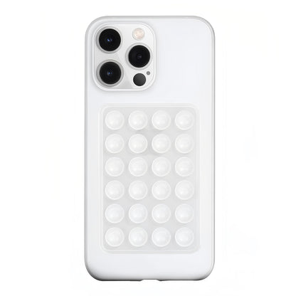 LvShuLiangPin Anteel Silicone Suction Phone Case Mount, Silicon Adhesive Phone Accessory for Smartphones, Hands-Free Mirror Shower Phone Holder for Selfies, Tiktok Videos (Translucent)