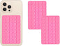 SHENGXIN 2 Pack Silicone Double-Sided Suction Grip – 40 Cups per Side, Strong Hold for iPhone, Galaxy, Pixel, Android – Hands-Free for Selfies & Videos (Pink)