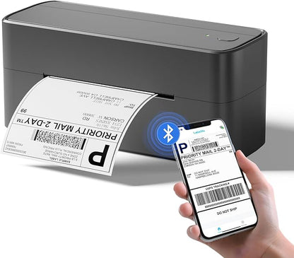Phomemo Bluetooth Shipping Label Printer, 241BT 4X6 Wireless Thermal Printer for Samll Business, Label Printers for Shipping Package, Compatible with iPhone, Android, Amazon, Shopify, UPSP, Gray