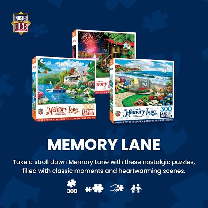 Masterpieces 300 Piece EZ Grip Jigsaw Puzzle - Lakeside Memories - 18"x24"