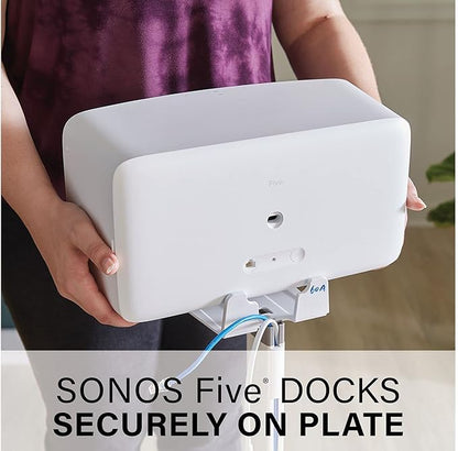 SANUS Wireless Speaker Stand for Sonos Five and Sonos Play:5 - Audio Enhancing Design for Vertical & Horizontal Audio with Built-in Cable Management & Premium Alloy Materials WSS52-W2 (White)