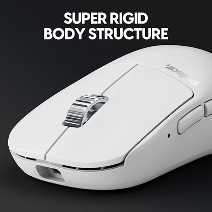 Pulsar Gaming Gears - X2H ES Wireless Gaming Mouse, Limited Edition, Symmetrical, Optical Switch, OLED Display, Driverless, PAW3395 Sensor, 100H Battery, 4K dongle Included (Medium, White)