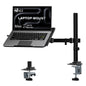 WALI Laptop Desk Mount for 15.6 inch Notebook, Fully Adjustable Single Monitor Arm with Laptop Holder for 32 inch Screen, Laptops Stand with Ventilated Tray, Up to 22 Lbs, (GSDM00LP), Black