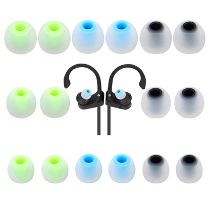 TSZYYM Earbud Tips Soft Anti Slip Washable Reusable Silicone Fit Most In-Ear Earbuds (Inner Hole 3.8mm-5.1mm) 18pcs S M L