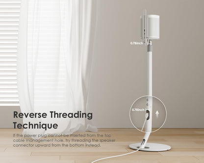 FITUEYES Universal Speaker Stand Pair, with Height Adjustable, White,1 Pair