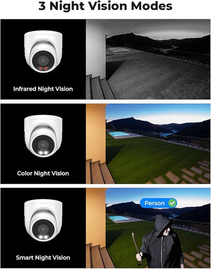 H.VIEW 4K 16 Channel Security Camera System 16Pcs CCTV Camera kit PoE 8MP Indoor Outdoor Dome Wired Surveillance Video with Audio,16CH 4K H.265 NVR with 4TB HDD, CCTV Surveillance for Businesses