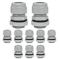 Bonsicoky 1/2" NPT Nylon Cable Glands, Grey, 10 Pcs