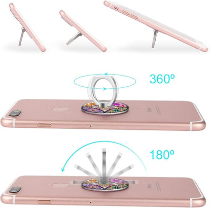 Bonoma Cell Phone Ring Holder Stand, 3 Pack Colorful Mandala 360 Rotation Universal Smartphone Ring Grip Stand Compatible with Smartphones and Tablets