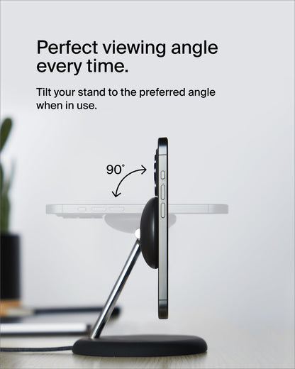 Belkin Qi2 15W Magnetic Wireless Charging Stand, 3 in 1 Fast Charger