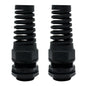 LeMotech 5Pcs NPT 1/2" IP68 Waterproof Cable Gland Flex Spiral Strain Relief Black Nylon Joint with Gaskets for 6-12mm Wire Thread