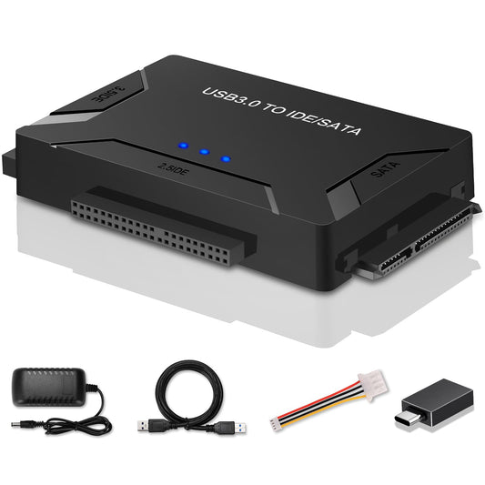 USB 3.0 to SATA IDE Adapter for 2.5" 3.5" SSD HDD Hard Drive Reader 5Gbps