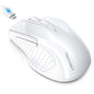 TECKNET Rechargeable Jiggler Wireless Mouse, Dual-Mode Connectivity, White