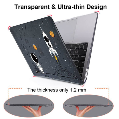 LCMOCICO for MacBook Air 13 inch Case 2020 2019 2018 Release M1 A2337 A2179 A1932, Glitter Crystal Pritned Pattern Hard Case Cover for Mac Air 13.3" Retina Display Touch ID, Astronauts & Spacecraft