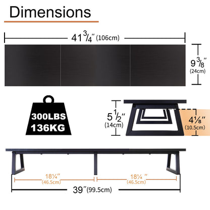 TEAMIX 42 inch Large Dual Monitor Riser, Desk Organizer Stand for TV Laptop
