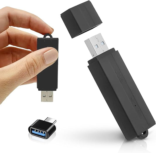 USB Voice Recorder 24 Hours Continuous Recording, 288 Hours Storage Capacity, Easy File Access, Compact for Meetings and Lectures