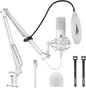 MAONO USB Microphone, 192kHz/24bit Plug & Play PC Computer Podcast Condenser Cardioid Metal Mic Kit with Professional Sound Chipset for Recording, Gaming, Singing, YouTube, AU-A04 White