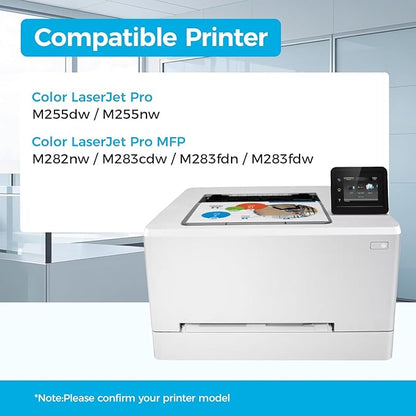 206X Toner Cartridges High Yield with Chip Replacement for HP 206X 206A Toner Compatible with Color LaserJet Pro M255dw M255nw MFP M282nw M283cdw M283fdn M283fdw Printer W2110X W2110A (4 Pack-B/C/Y/M)