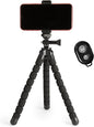 Amazon Basics Portable and Flexible Tripod with Wireless Remote and Smartphone Clamp, 10-inch long, Black
