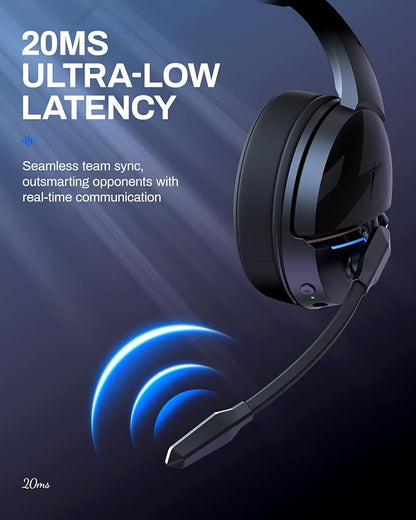 Acer 2.4GHz Flex Wireless Gaming Headset | Non-Stop 100H Battery | Dynamic 50mm Drivers | Clear Voice Mic | Bluetooth5.3, 3.5mm | Gaming Headphones for PC, PS4, PS5