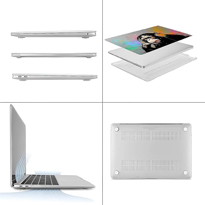 Compatible with MacBook Air 13.3 13.6 Inch Case 2022 2021 2020 2019 Plastic Hard Shell Case Cover,13.3 Air (A1932/A2179/A2337), Monkey