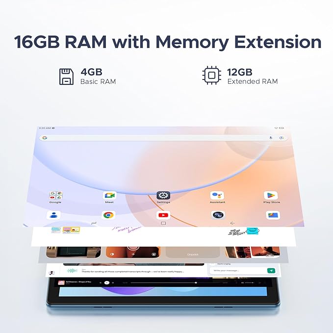 DOOGEE U10(2025) 10 inch Tablet with Keyboard, Android 15 Tablet 16GB+128GB/2TB Expand, 2.0GHz Quad Core Gaming Tablets,5060mAh,1280x800 IPS HD Touchscreen,WiFi 6,Dual Camera,BT5.0,Widevine L1,Blue