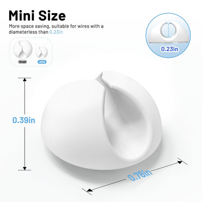 Znben 18 Pack Mini Cable Clips, Adhesive Cord Holder for Desk, White