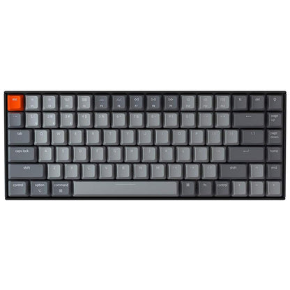 Keychron K2 75% Layout Bluetooth Mechanical Keyboard Super Red Switch/White LED Backlit/Anti Ghosting/N-Key Rollover/84 Key USB C Wired Computer Keyboard for Mac Windows-Version 2