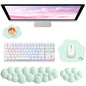 Sushret Cloud Wrist Rest for Computer Keyboard and Mouse Pad Set, Pink