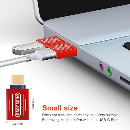 USB C to USB 3.0 Adapter [4-Pack Gold-Plated]，USB C Male to USB 3.0 Female OTG Adapter for MacBook Pro 2020,MacBook Air 2020,iPad mini/Pro 2021,iMac 2020 and Other Type C Devices (Red)