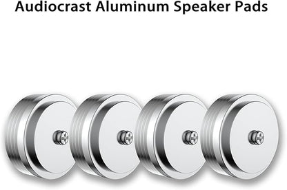 Audiocrast IF3917S HiFi Speaker Isolation Feet Pads 4PCs Aluminum 39x17mm Silver Speaker Shock Absorber Vibration Dampener Floor Protector for Audio Speaker Subwoofer CD DVD Amplifier Turntable DAC