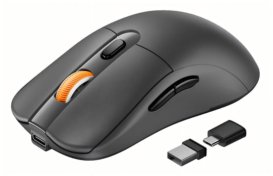 ProtoArc EM15 USB C Mouse, Tri-Mode Bluetooth Mice for Laptop, Gray